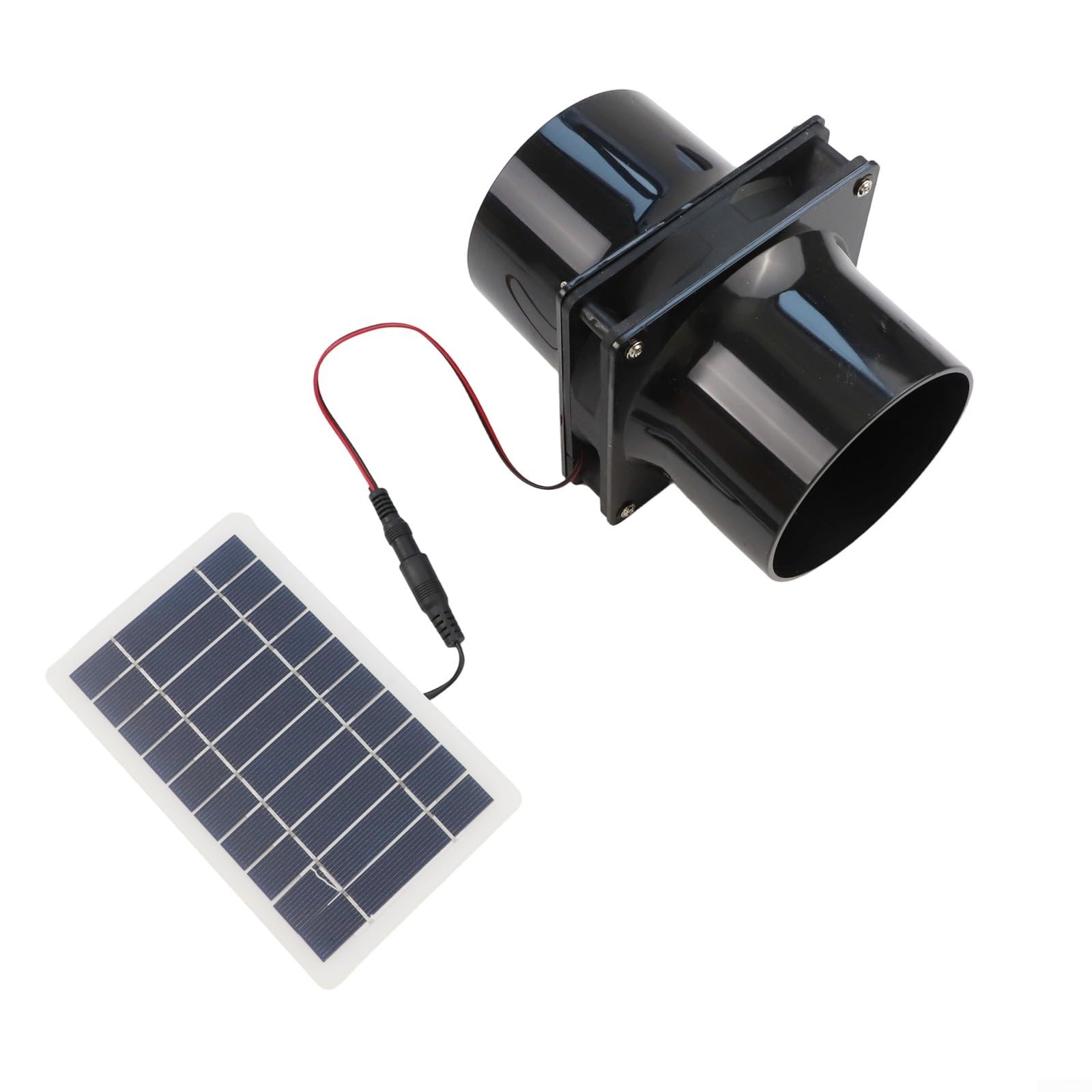 Solarbetriebenes Abluftventilator-Set mit rundem K, 10 W, 12 V, mit ABS-Gehäuse, Belüftungslösung mit integriertem Solarpanel für Wohnmobil, Dachboden, Boot und Gewächshaus (schwarz)