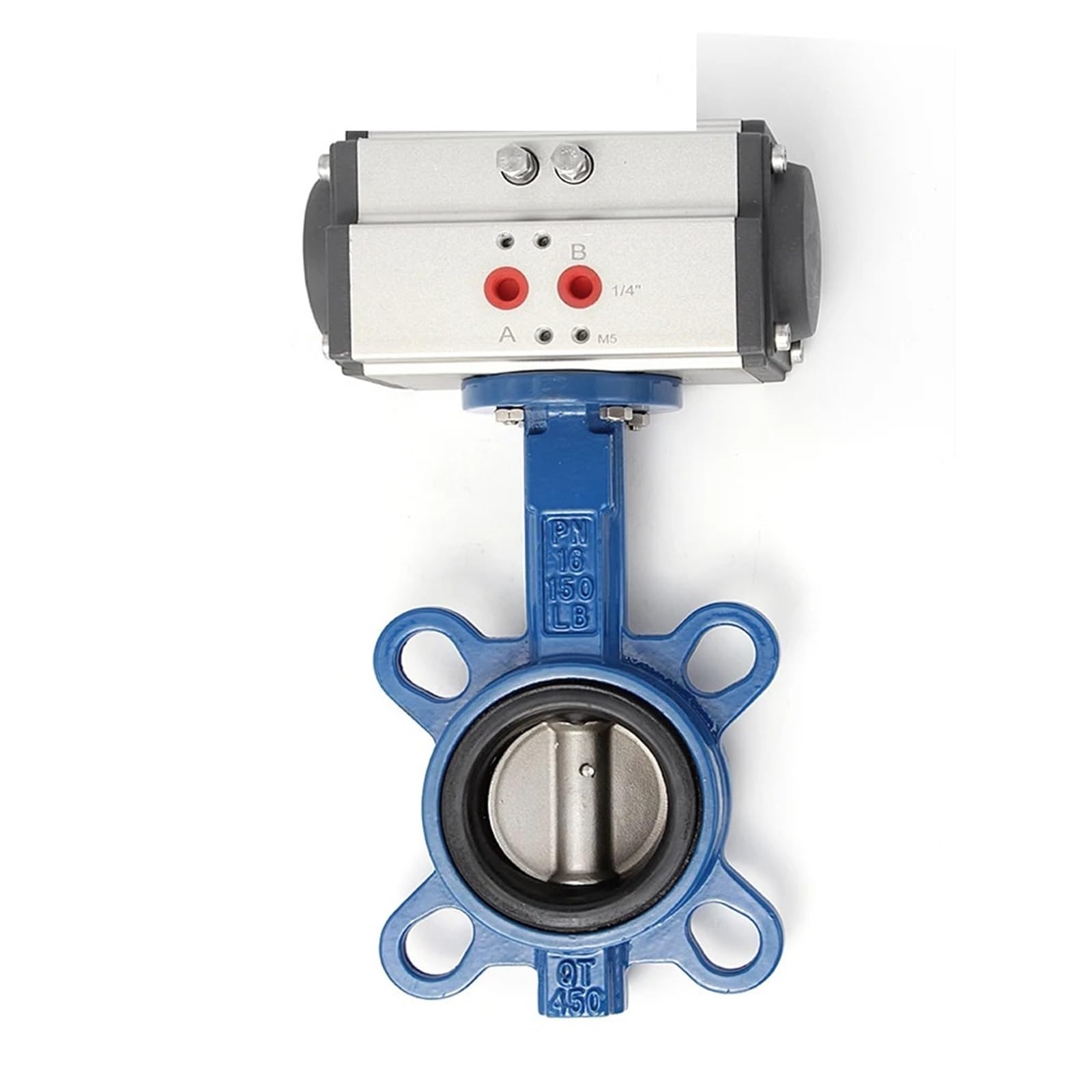 JNVFTCUX Pneumatic clamp butterfly valve D971X-16 flange soft seal water, electrical actuator DN100 125