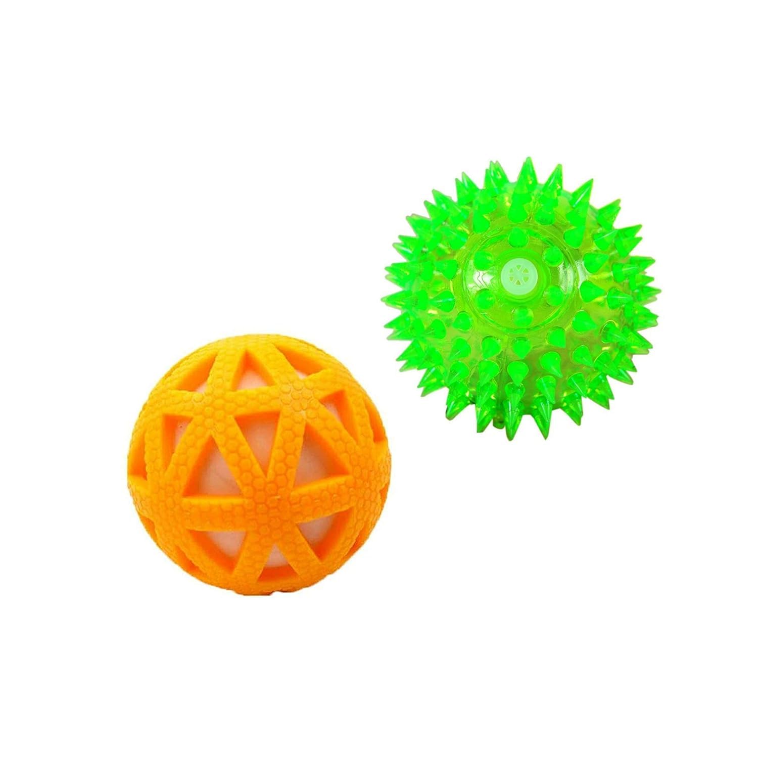 2 Pack Squeaky Dog Toys Ball Set –Dental Care Teething Toys for Fetch & Interactive Play-image-13