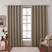 Cortina De Oxford Para Sala Quarto 2,80mx2,60m Para Varão (Bege)
