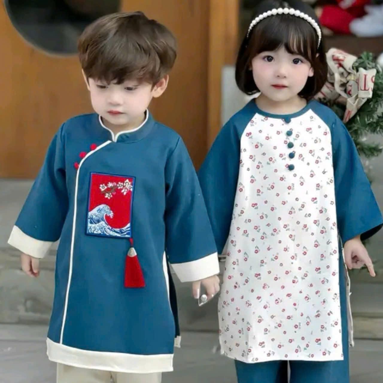 Vietnamese Traditional Ao Dai, Baby Ao Dai. Material. Ao Dai Set Includes Ao Dai and Pants