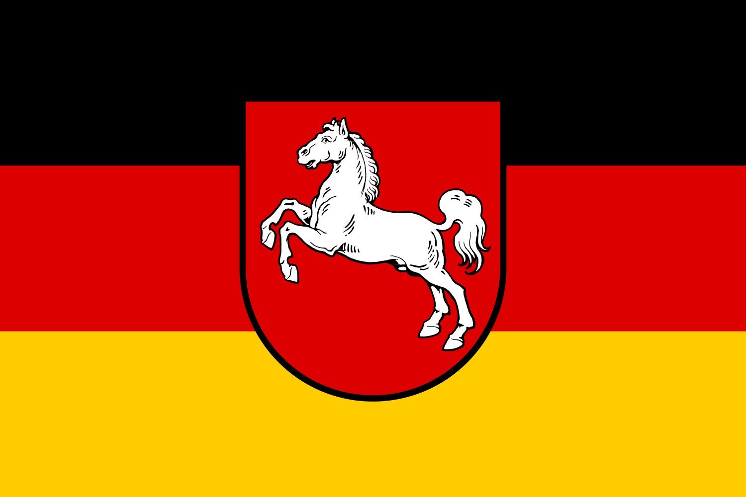 Drapeau Basse-Saxe 1.5m² pavillon paysage pour mât et intérieur