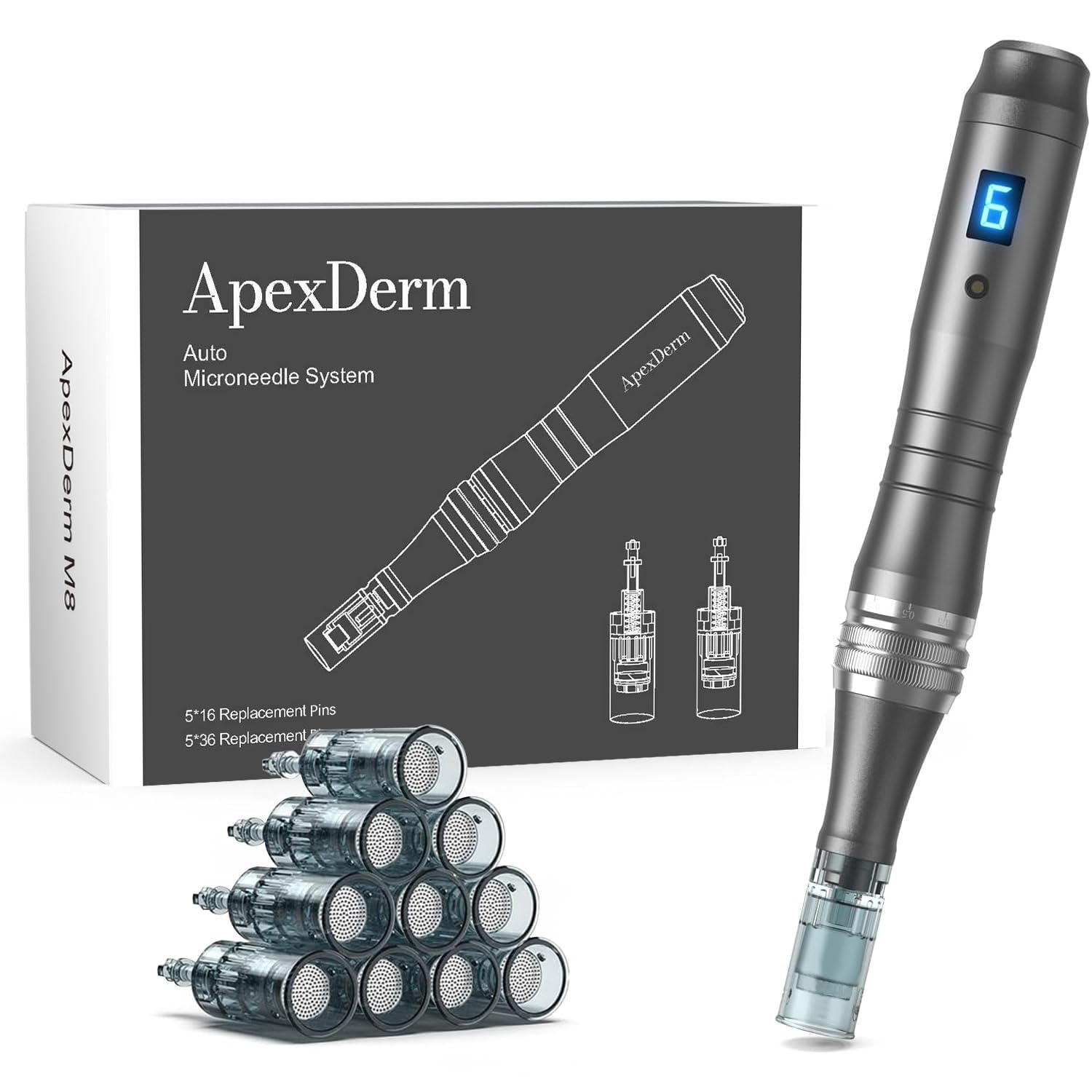 Dr Pen M8 Microneedle Pen for Home Use - 0.25mm Dr pen M8 Mcroneeding Derma Roller Pen for Women Men - Micro Needle Roller Pen for Skin Tools