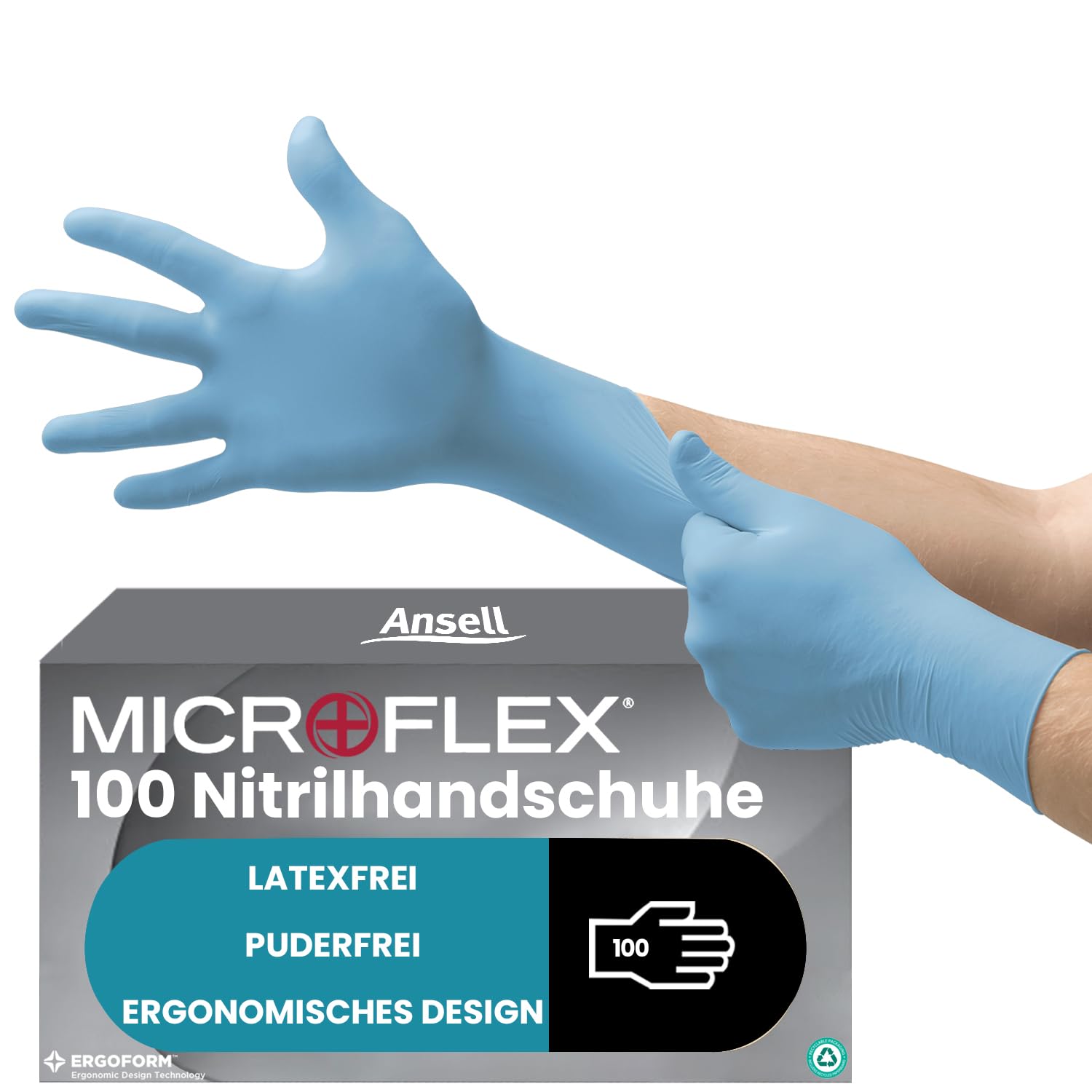Ulith - EdgeGrip-Handschuhe, Typ 85/PF, Puderfrei, Orange, Größe L, 50 Stück