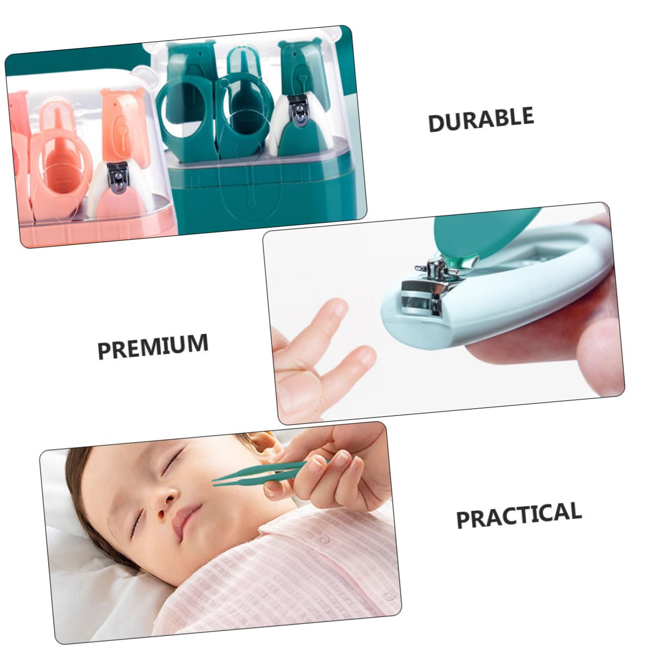 BESTonZON Lovely Nail Care Clippers Set Safe Rounded Blade Nail Clippers for Lightweight Portable Manicure Grooming Kit with Storage Case Green