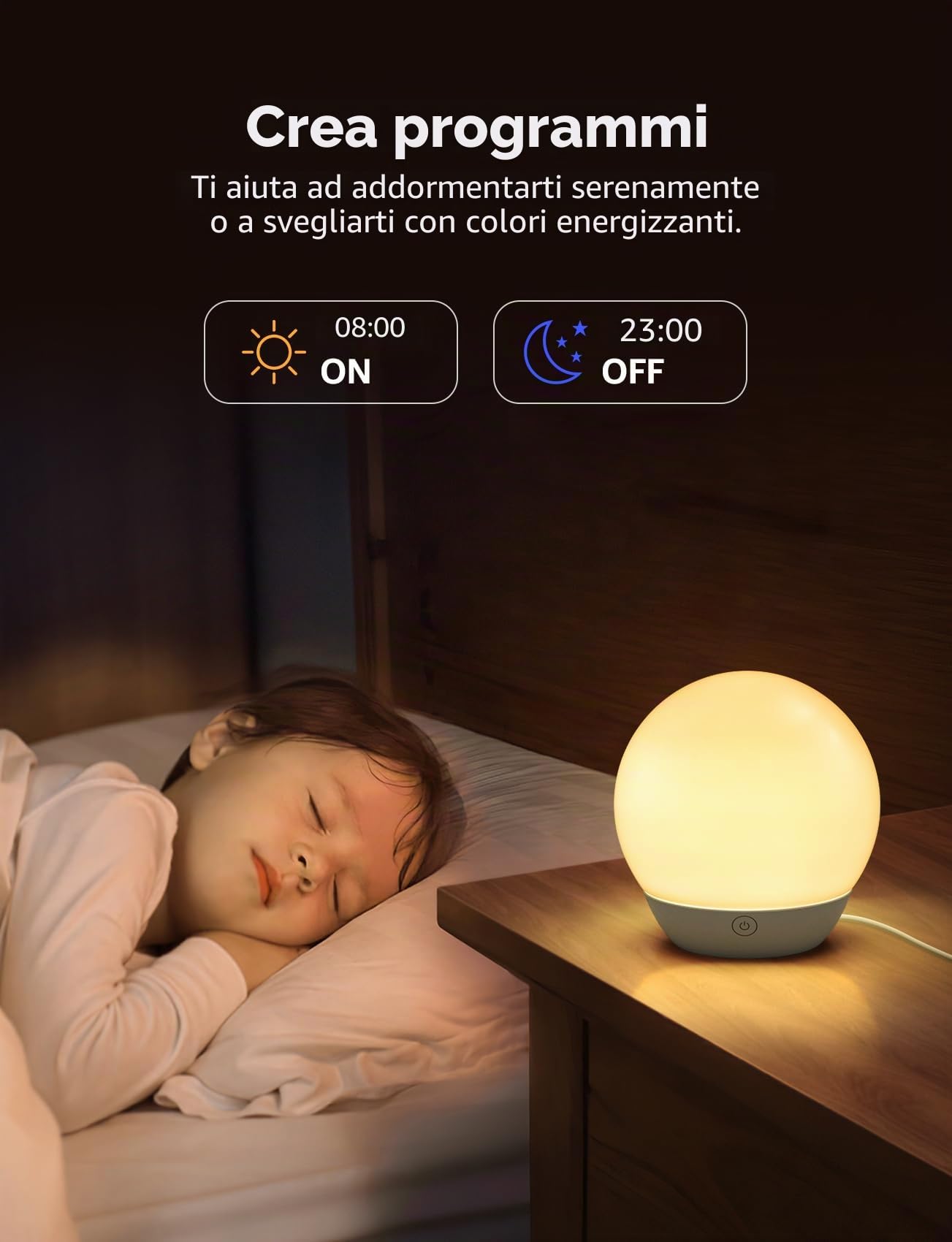 Aigostar Lampada da Comodino Smart, Controllo dei Colori a strati Bluetooth Lampada Tavolo Compatibile con Alexa, Dimmerabile RGB CCT, per camera da letto soggiorno, 2pcs