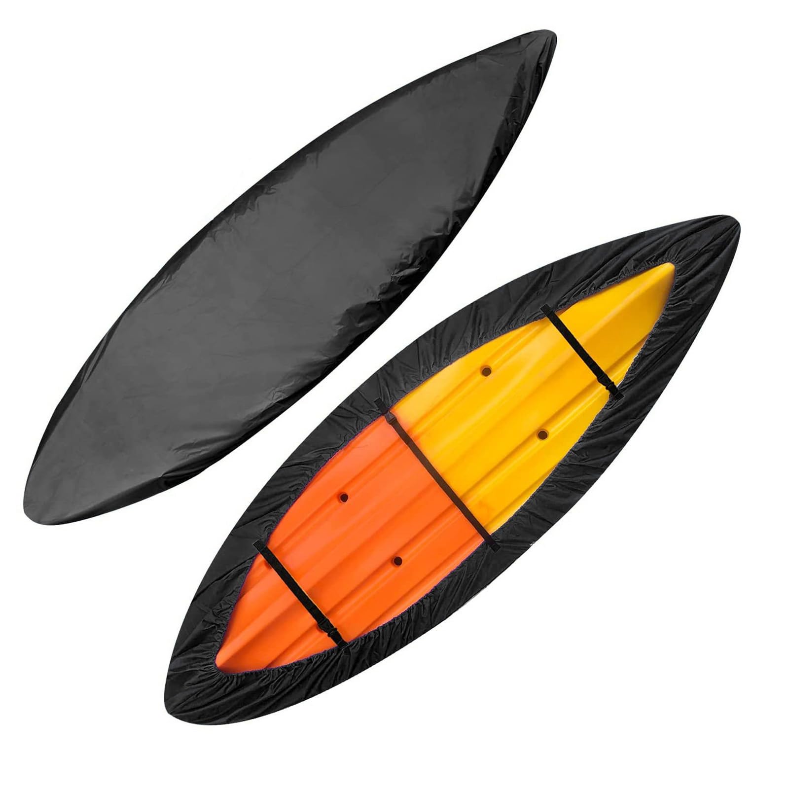 AMGJ Copertura Universale per Kayak Telo Copri per Barca da Canoa in Tessuto Oxford 420D Impermeabile Resistente ai Raggi UV Antipolvere(Nero),Fit 2.6m to 3m Kayak