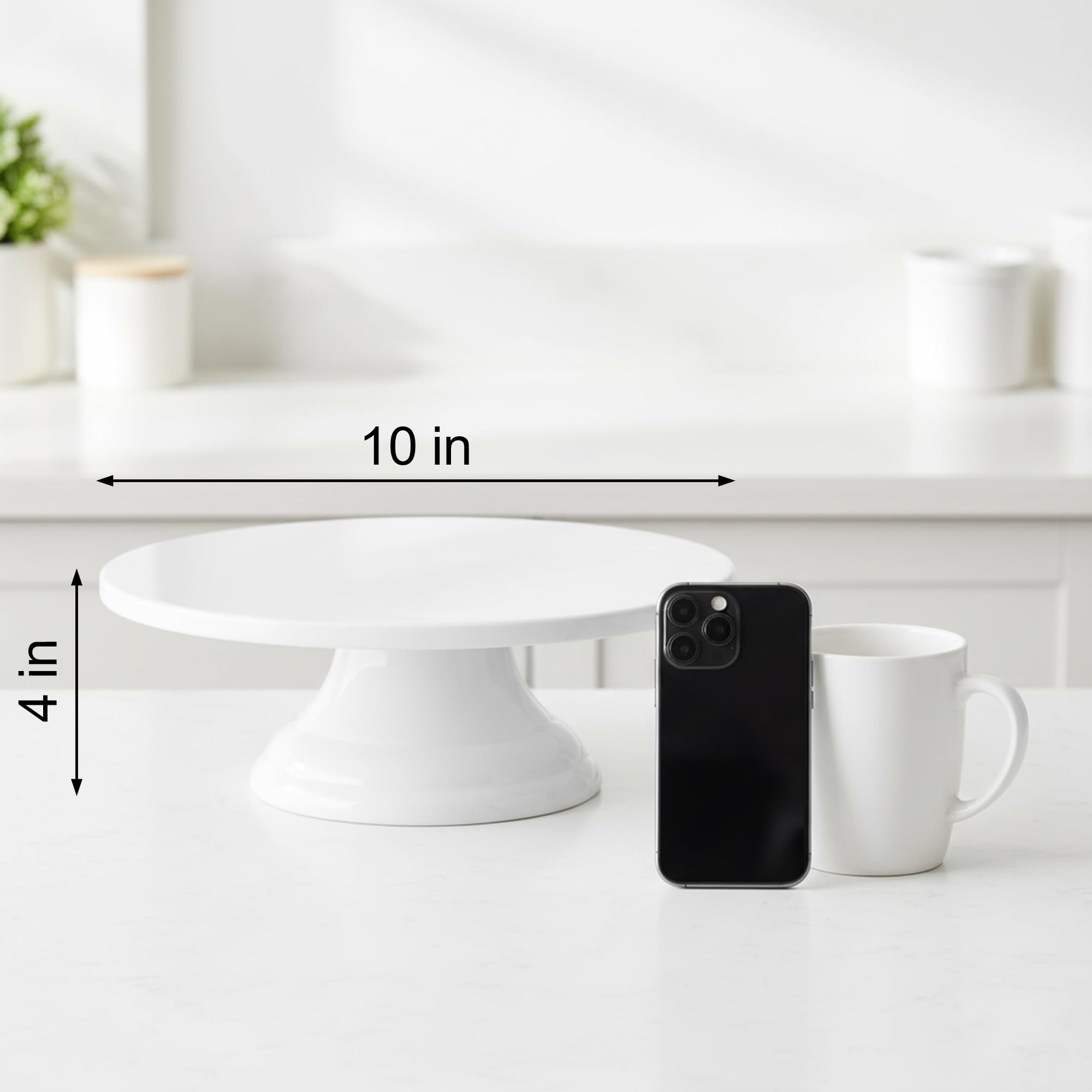 Amazon｜fanquare 10インチ 磁器ケーキスタンド ホワイト ラウンド