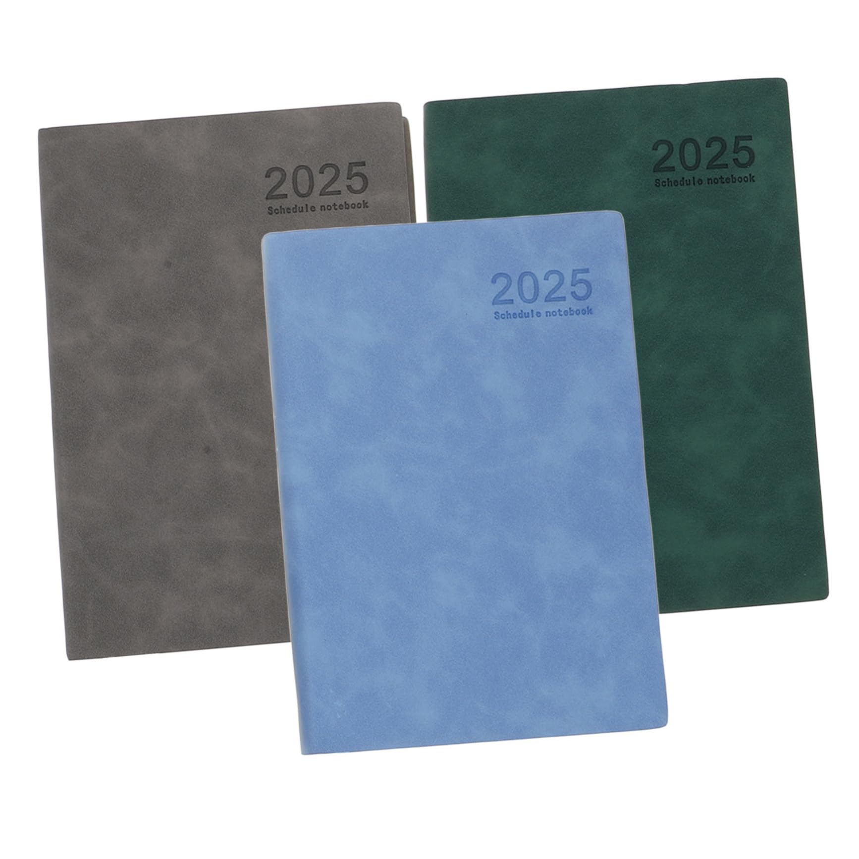 3 Stück Monatsplaner 2025 aus Pu und Papier, A5, Datiert | Januar bis Dezember mit Monatsregisterkarten, für Tägliche Zeitplanung, Zuhause im Alltag Nutzbar