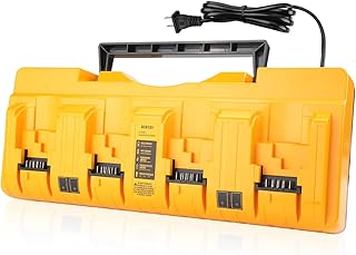 Energup DCB104 Replacement Charger for Dewalt 12V/Dewalt 20V Max 4-Port Li-Ion Fast Charger DCB102 DCB102BP DCB104 DCB118 DCB115 DCB107 DCB205-2 DCB204 DCB127 DCB609 Dewalt 20V Lithium Battery