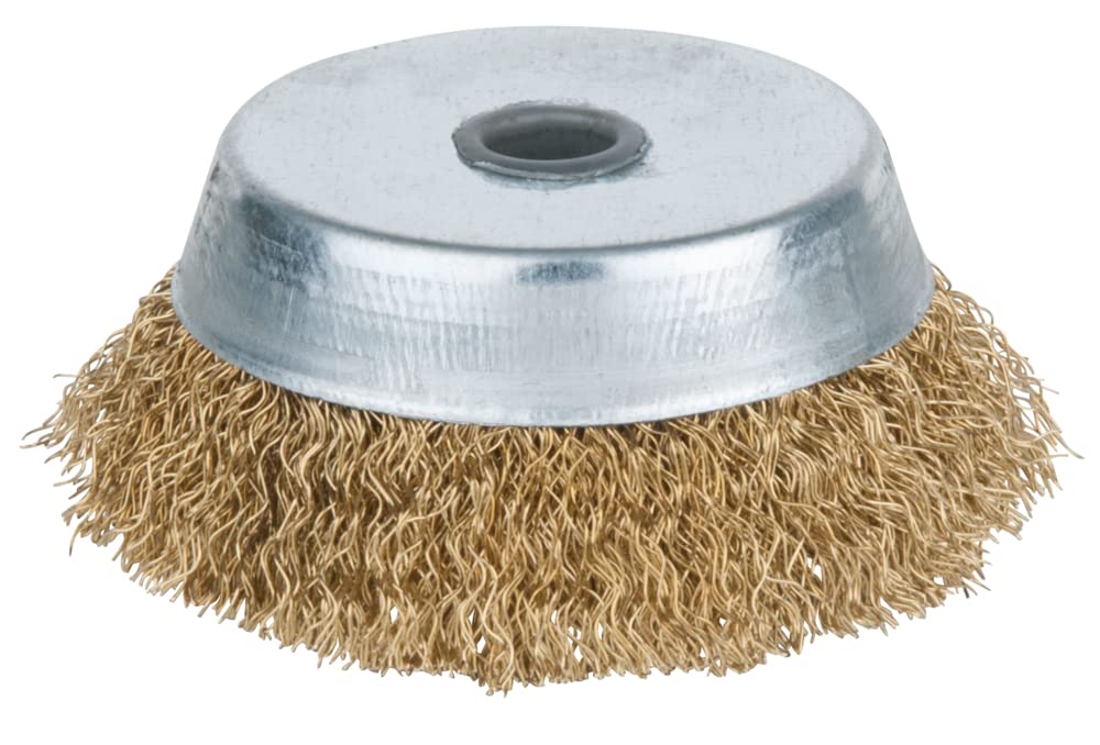 KS Tools 963.9597 Cepillo para amoladora de alambre de bronce estañado BRONZEplus, ondulado, Ø 85 mm