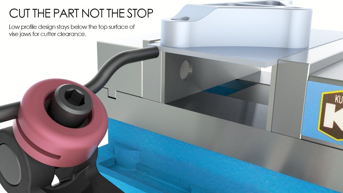 48-000 - Multi Axis Stop, Low Profile Workstop, Won’t Interfere with Endmill Paths, 5 Axis Mill Stop, Fits 5/8" T‑Slots in Manual & CNC Milling Machine