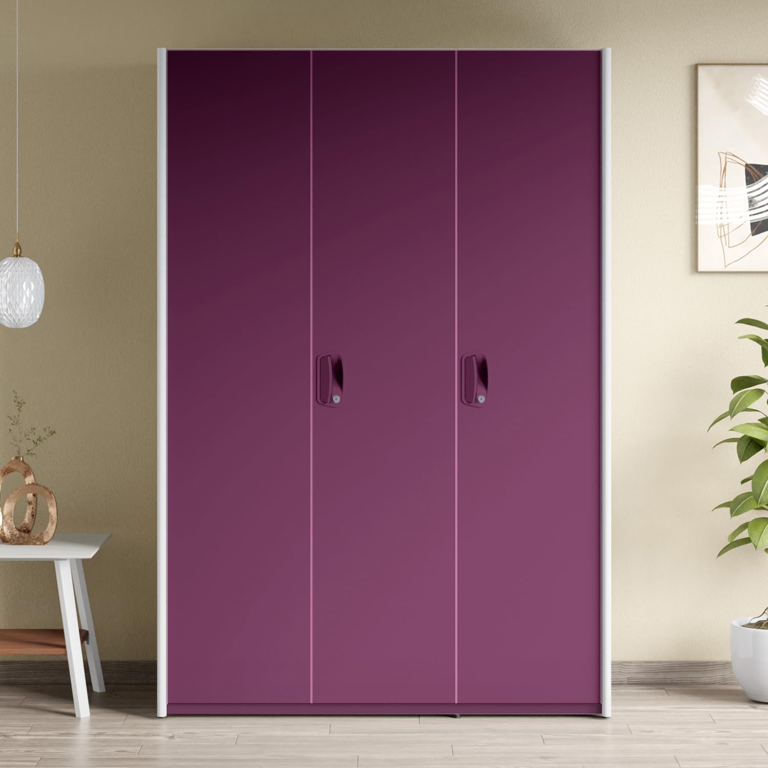GODREJ INTERIO Neolite 3-Door Steel Almirah (Mulberry), 5 Shelves, 1 Locker 1-Year Warranty, 5 Shelves, 1 Locker (B0D2R5YM93) Amazon Price History, Amazon Price Tracker