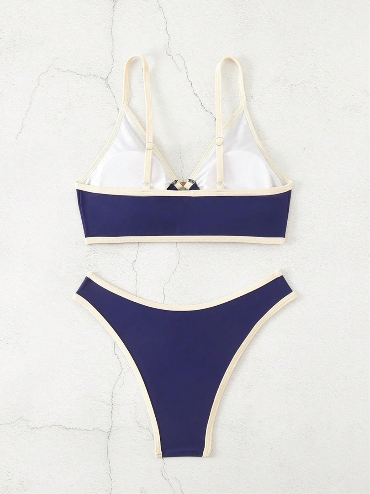 Bikini Mujer Mujeres Triángulo Set Anillo Detalle Dos Piezas Traje De Baño Playa-8036 No 1-l