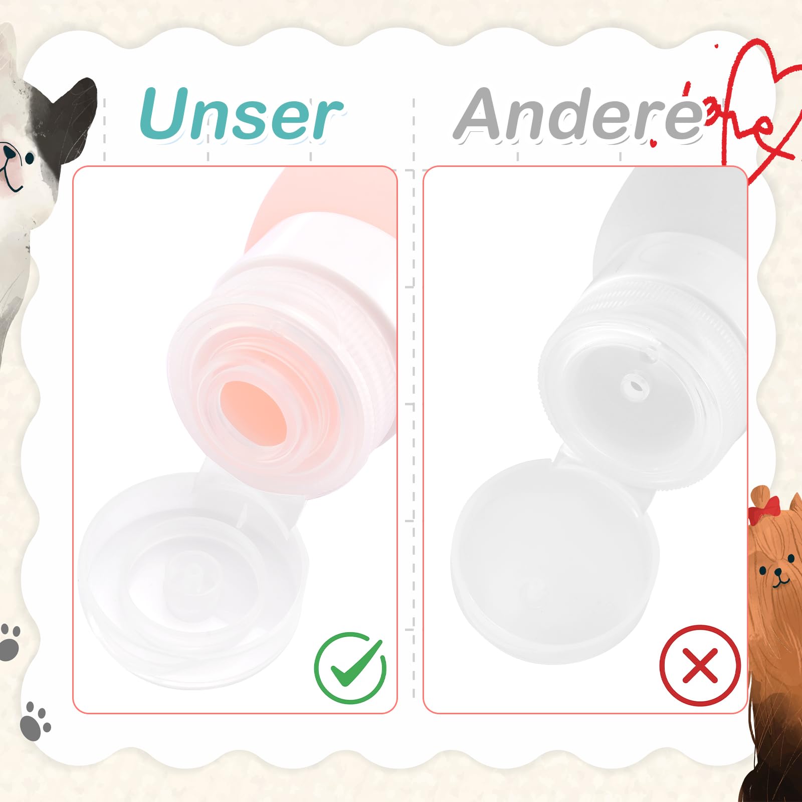 4 Borracce Portatile Per Cibo Cane 90 Ml - In Silicone, Con Moschettone, Per Addestramento E Viaggi - Foto 2