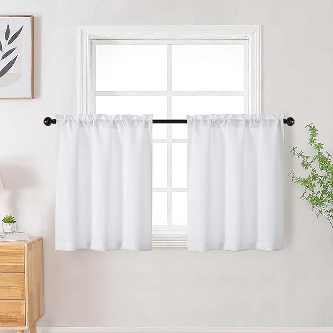 Small Bathroom Design Inspiration: White Tier Curtains