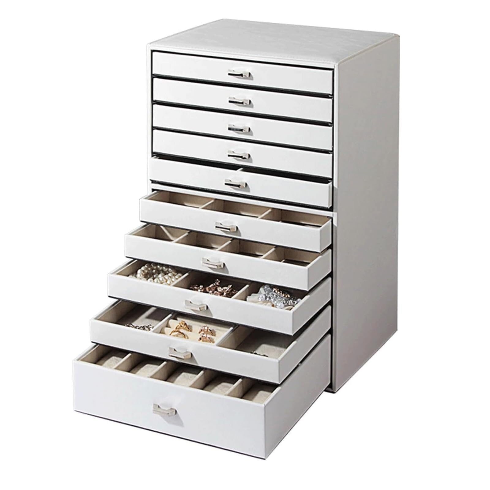 Rangement de bijoux grand format et boîte 10 couches pour bracelets et bagues