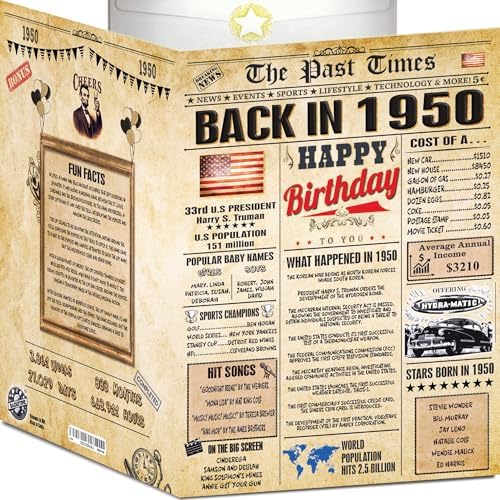 75th Birthday T-Shirt - Classic 1950 Retro Design For Men Or Women, Personalized Gift Idea