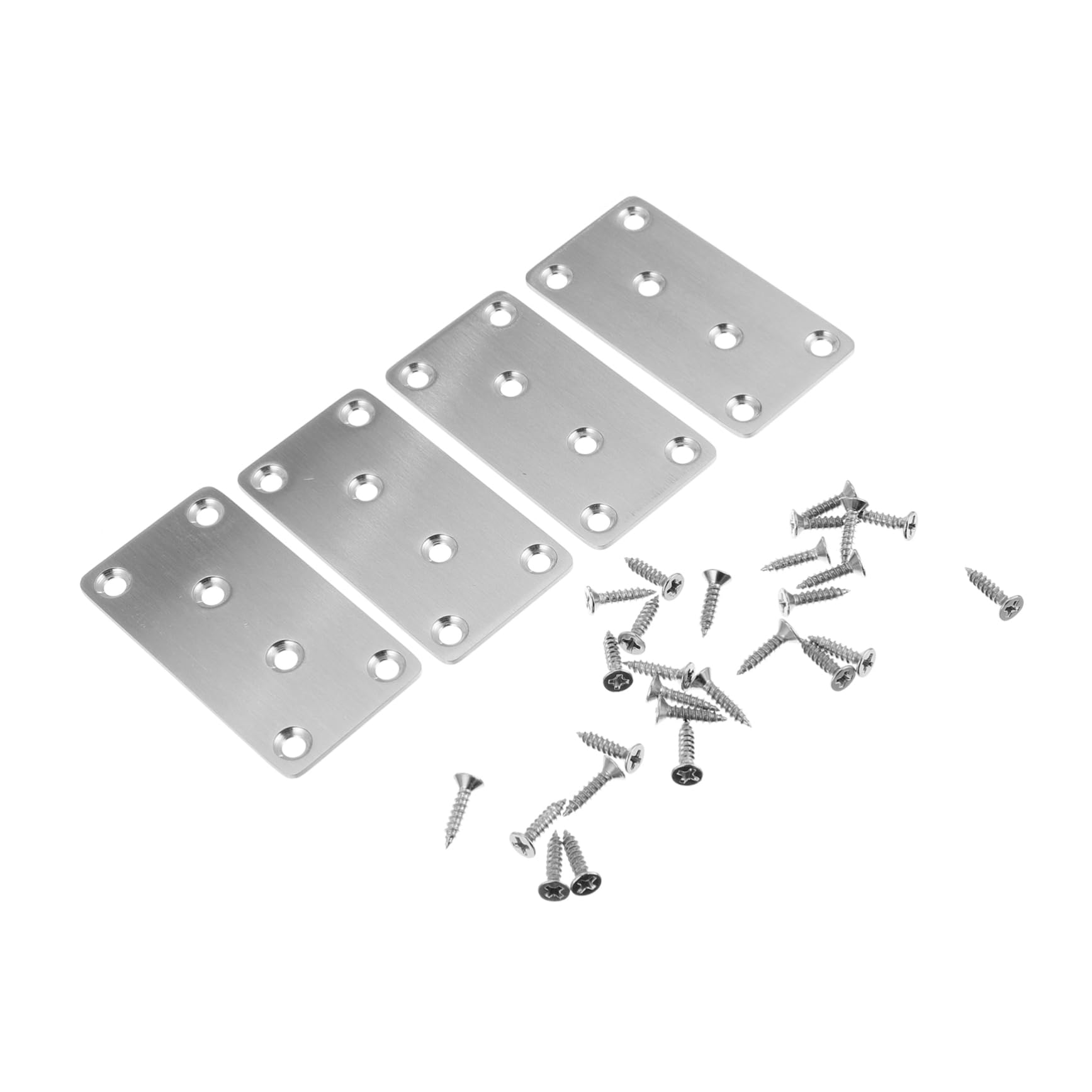 NAMOARLY Stainless Steel Corner Brackets 4pcs Flat Straight Brace Brushed Surface for Easy Installation
