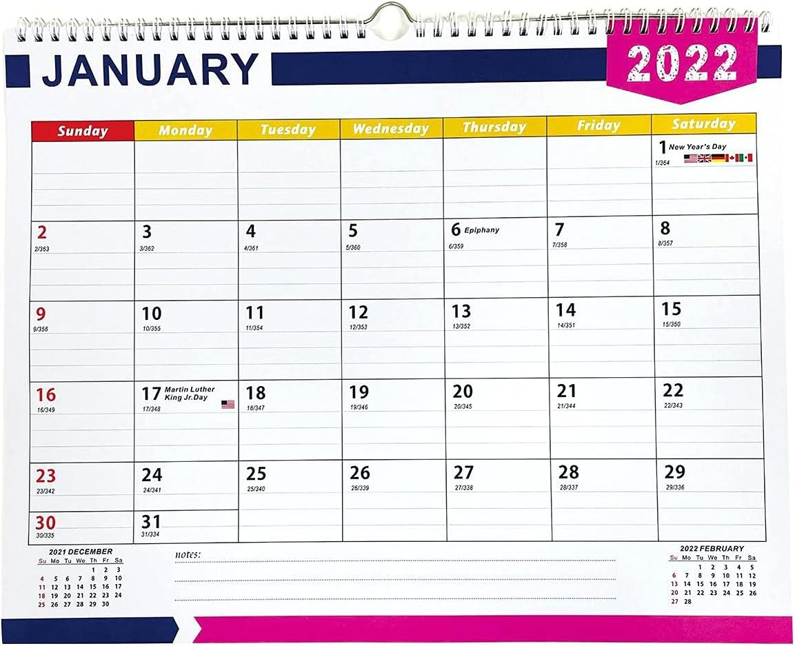 Aoman 2022 Desk Calendar Calendar 20212023 Simple Wallmounted