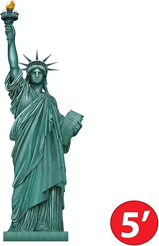 Miniatura 2 de Beistle Estatua de la libertad articulada de 5 pies, recorte patriótico de papel para celebraciones temáticas del 4 de julio, eventos políticos,