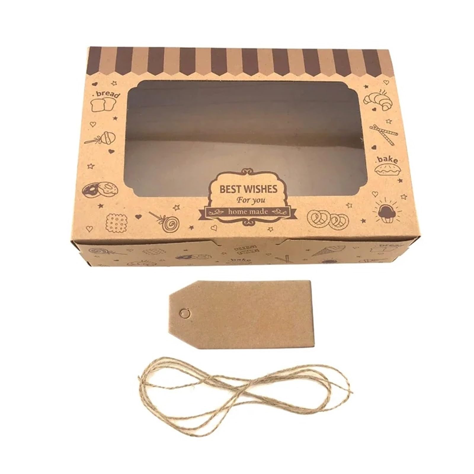 Cajas Para Tartas 12/24 Uds caja de pastelería con ventana papel postre galleta pastelería cajas de embalaje suministros de fiesta de cumpleaños Caja Reposteria Con Bandeja De CartóN(24PCS_18X12X5CM)