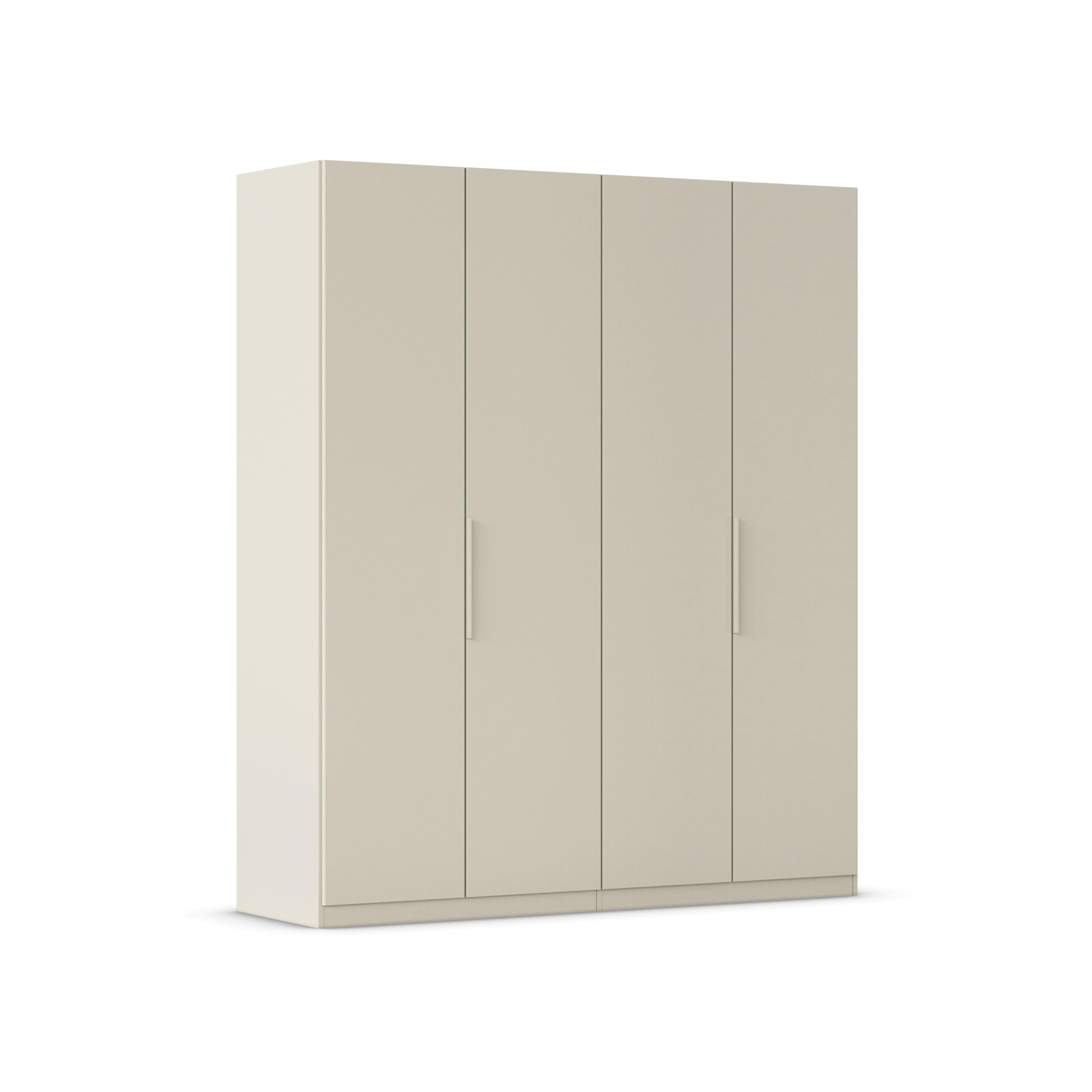 Rauch Möbel MYLORA, Kleiderschrank, Farbe Beige, Breite 181 cm | Schrank mit patentiertem Schnellmontagesystem, 4-türig, Zubehör Basic, für Schlafzimmer, Kinderzimmer, Garderobe, Flur