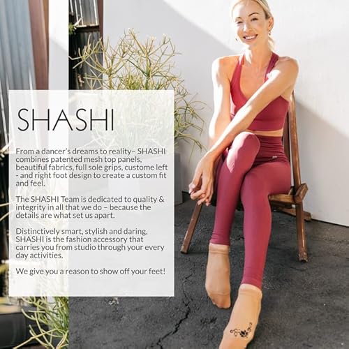 Shashi Fun Yoga Socks For Women Non Slip Socks, Women Sparkle Star Glitter Grip Socks W/Mesh Top Panel For Barre Socks #TOP6