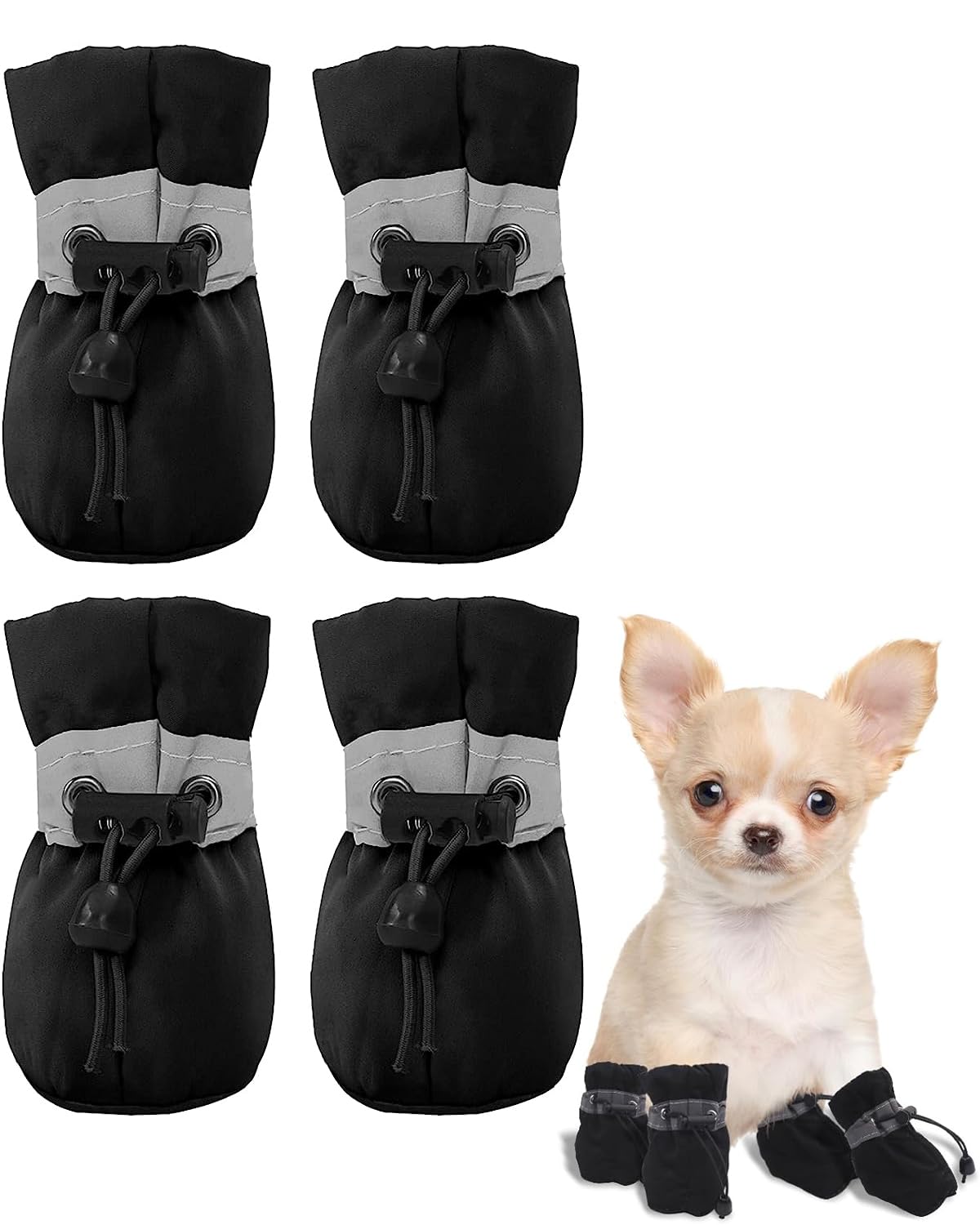 4 PCS Dog Shoes, Shoes for Dogs, Dogs Shoes, Dog Boots for Hot Pavement, Anti-Slip Shoes, with Adjustable Drawstring for Welsh Corgi, French Bulldog, Not Suitable for Large Dogs(3.5 * 3cm) (B0DCZN24CG) Amazon Price History, Amazon Price Tracker