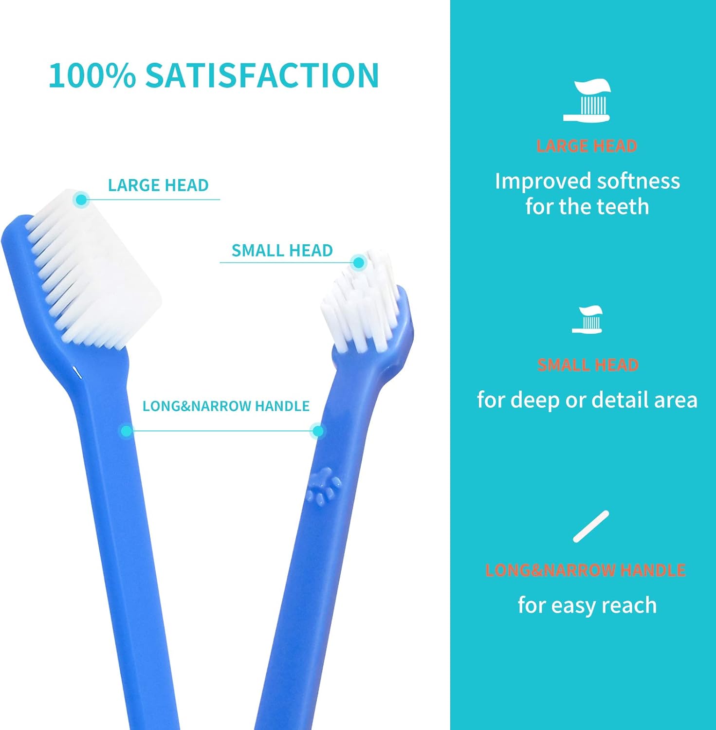 Plaifey Cat and Dog Toothbrush 3 pcs Long Handle Tooth Brush Dog Teeth Cleaning Brushing kit : Pet Supplies