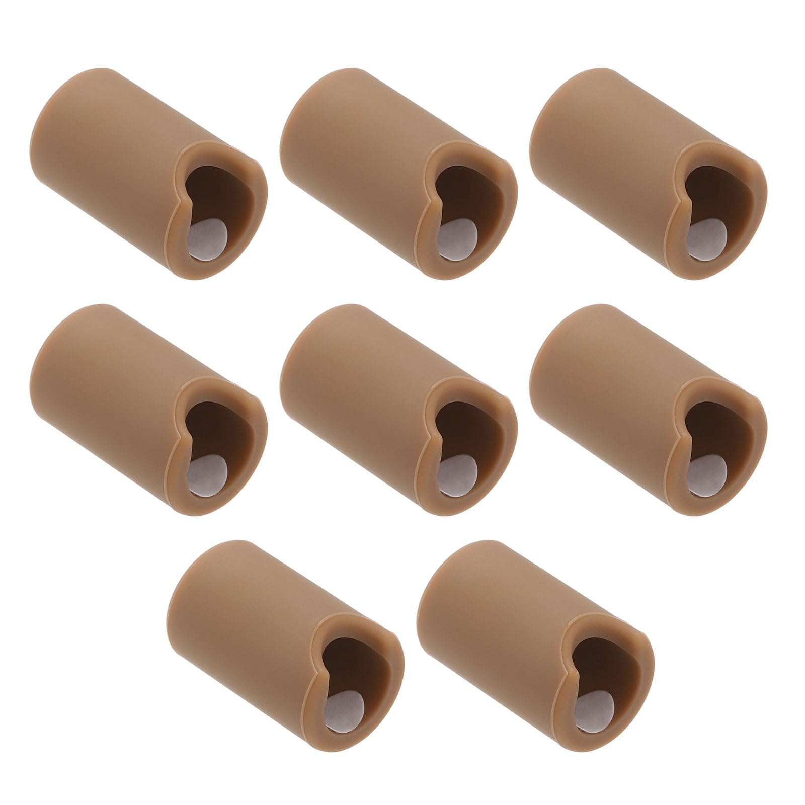 sourcing map 8 Pcs Round Silicone Cabinet Handle Corner Guards, Door Handle Safety Soft Edge Protector, Anti Collision Corner Drawer Bumpers for Table, Wardrobe, Furniture Handles, Brown