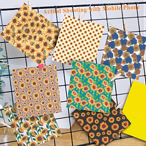 Tintnut Sunflower Heat Transfer Vinyl - 10 Sheets 10X12 Inch Sunshine Htv Floral Iron On Vinyl For Clothes,For Cricut & Silhouette Cameo #TOP2