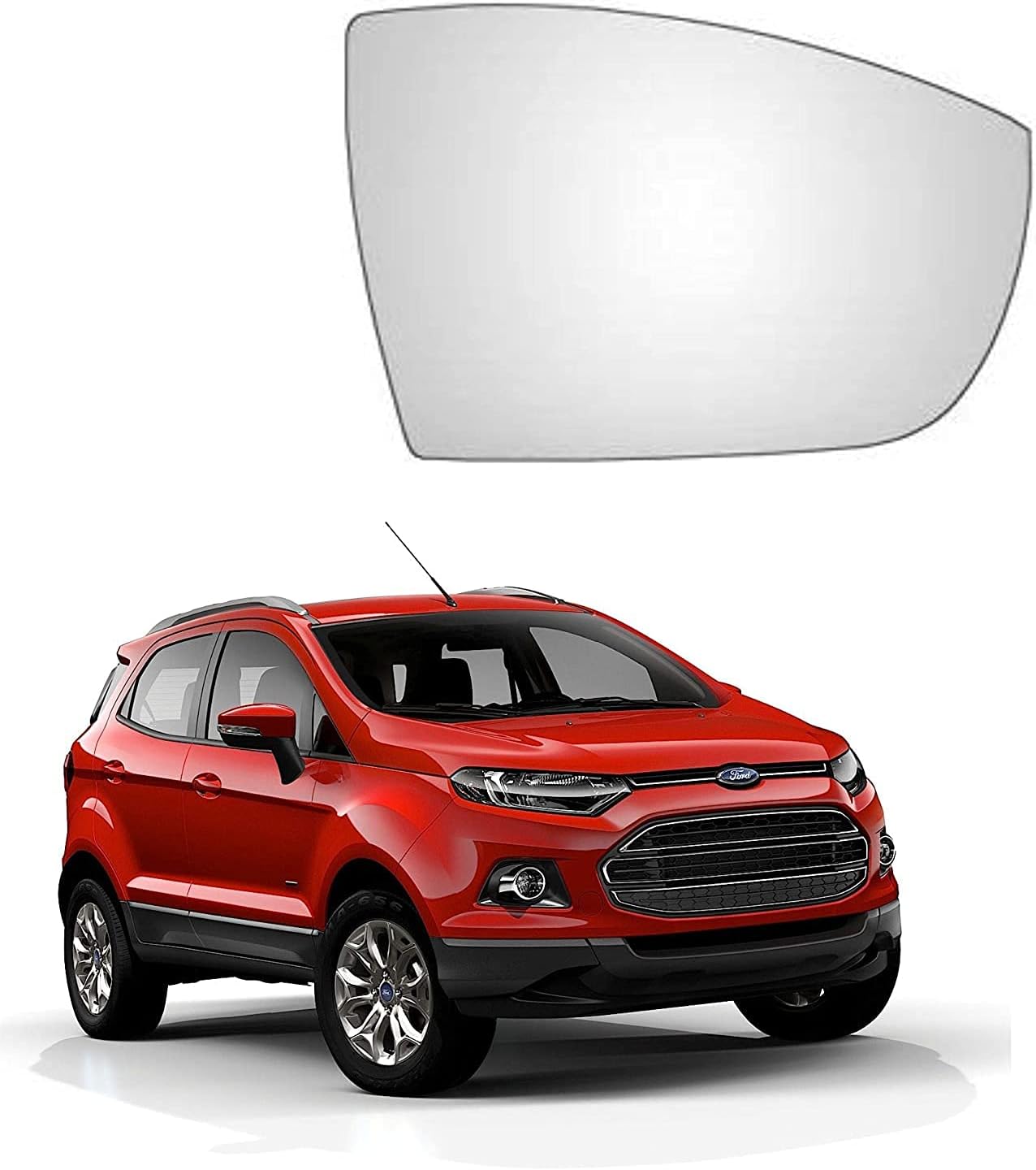 AUTOVEA® Rear View Mirror Glass (Right/Driver Side) Compatible with Ford EcoSport (Type-1) 2013-2017