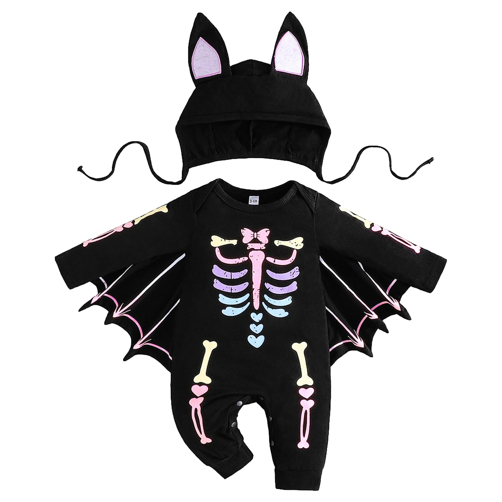 Feuvois Disfraz De Murciélago Para Bebé – Traje De Halloween Suave De Algodón Para Recién Nacidos De 0 A 24 Meses, Ideal Para Su Primer Halloween