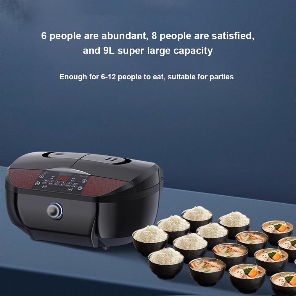 220V Double-Réservoir Cuiseur À Riz, 9L Grande Capacité Multi-Fonction Cuiseur À Riz, Adapté Pour 5-8 Personnes, Écran Tactile Modèle