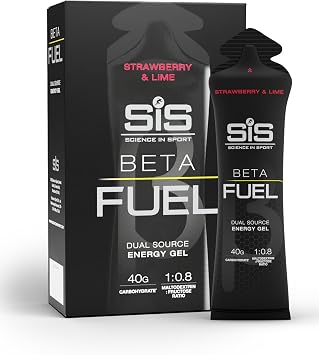 Science in Sport Betafuel, Dual Source, Energy Gel, Strawberry & Lime Flavor, Carbohydrates 1.4 oz 40 g Per Bag, 2.1 fl oz 60 ml x 6 Packs Set of 1 Piece