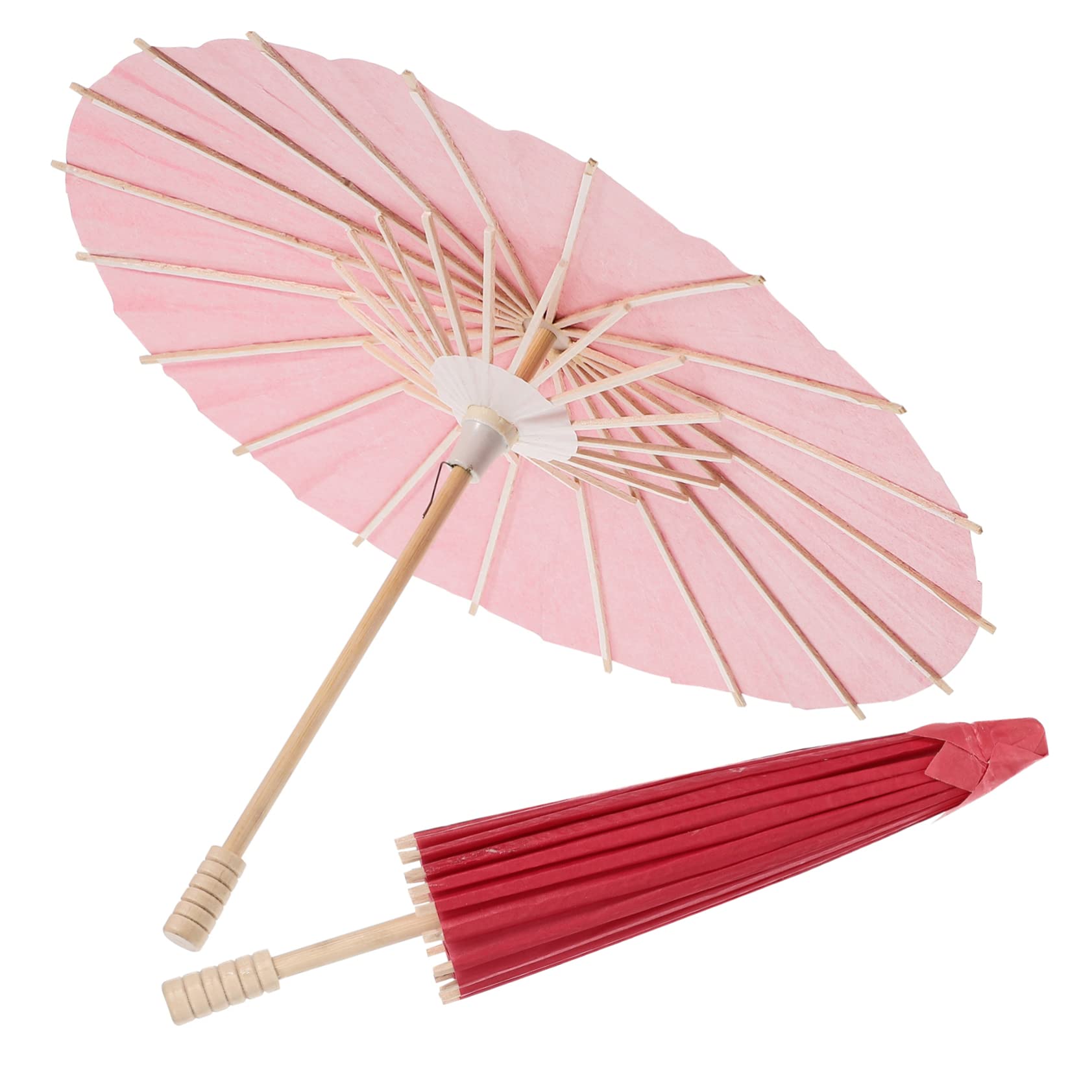 VICASKY 2pcs Decorative Blank Paper Umbrella Handcraft Umbrella Props for Photography Party Favors and Festival Decor Oil Paper Parasol
