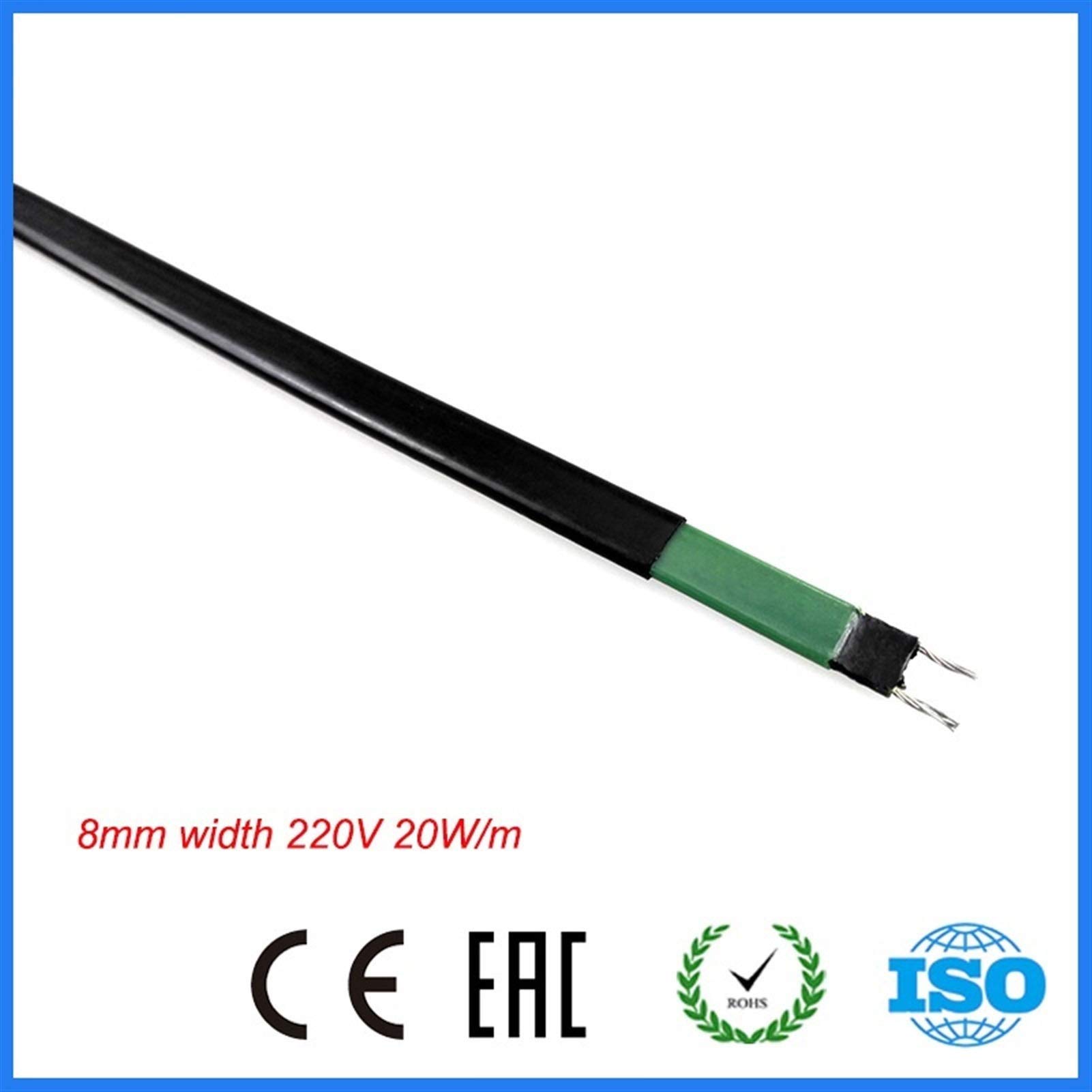 Genérico X-BAOFU 50m 8mm Ancho Tubería De Agua Congelación Protección 20W / M Autor Regulación del Cable De Calefacción Snow Fusión De Cálido
