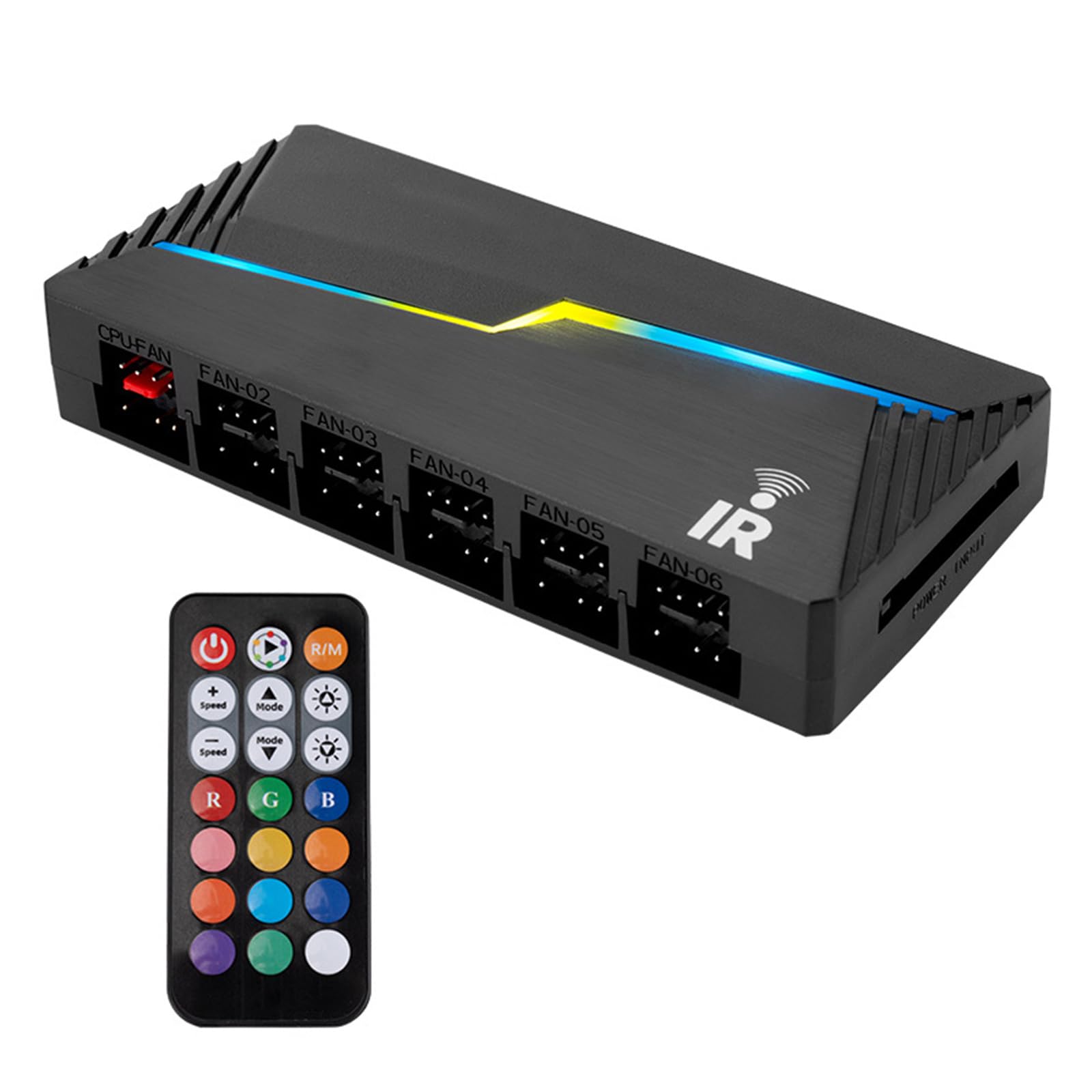 Controlador de concentradores de ventilador ARGB y PWM de 12 puertos con controles remotos para una gestión eficiente de refrigeración en juegos ARGB y Pwms divisor de ventilador de refrigeración