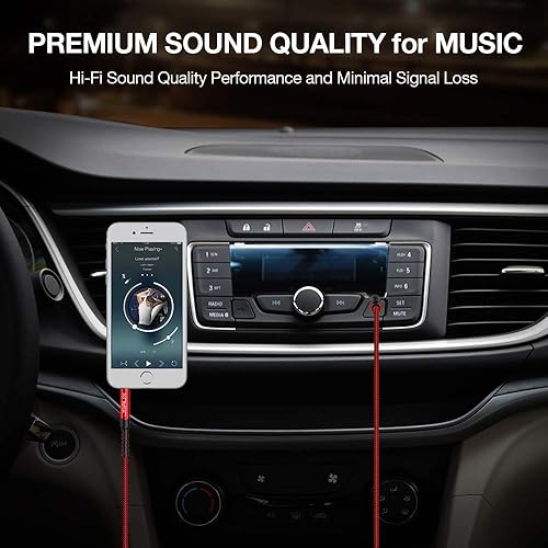 Miniatura 4 de JSAUX Paquete de 2 cables auxiliares, carcasa de cobre de 4 pies3.9 ft, sonido de alta fidelidad Cable auxiliar TRS de audio auxiliar TRS de nailon