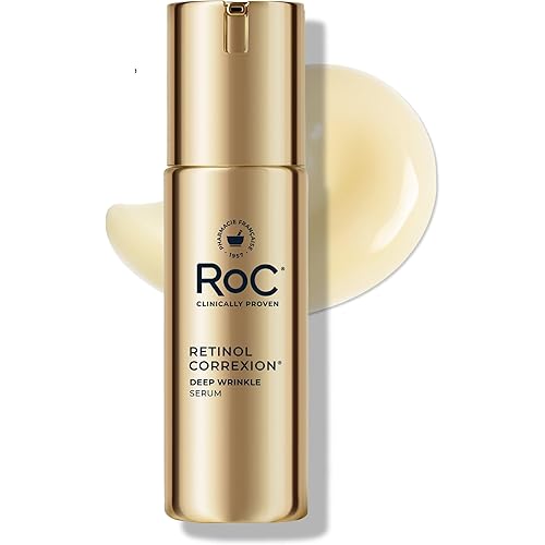 RoC Retinol Correxion Deep Wrinkle Retinol Face Serum with Ascorbic Acid, Anti-Aging Treatment for Fine Lines, Dark Spots, Post Acne Scars, 1 Oz (Packaging May Vary)
