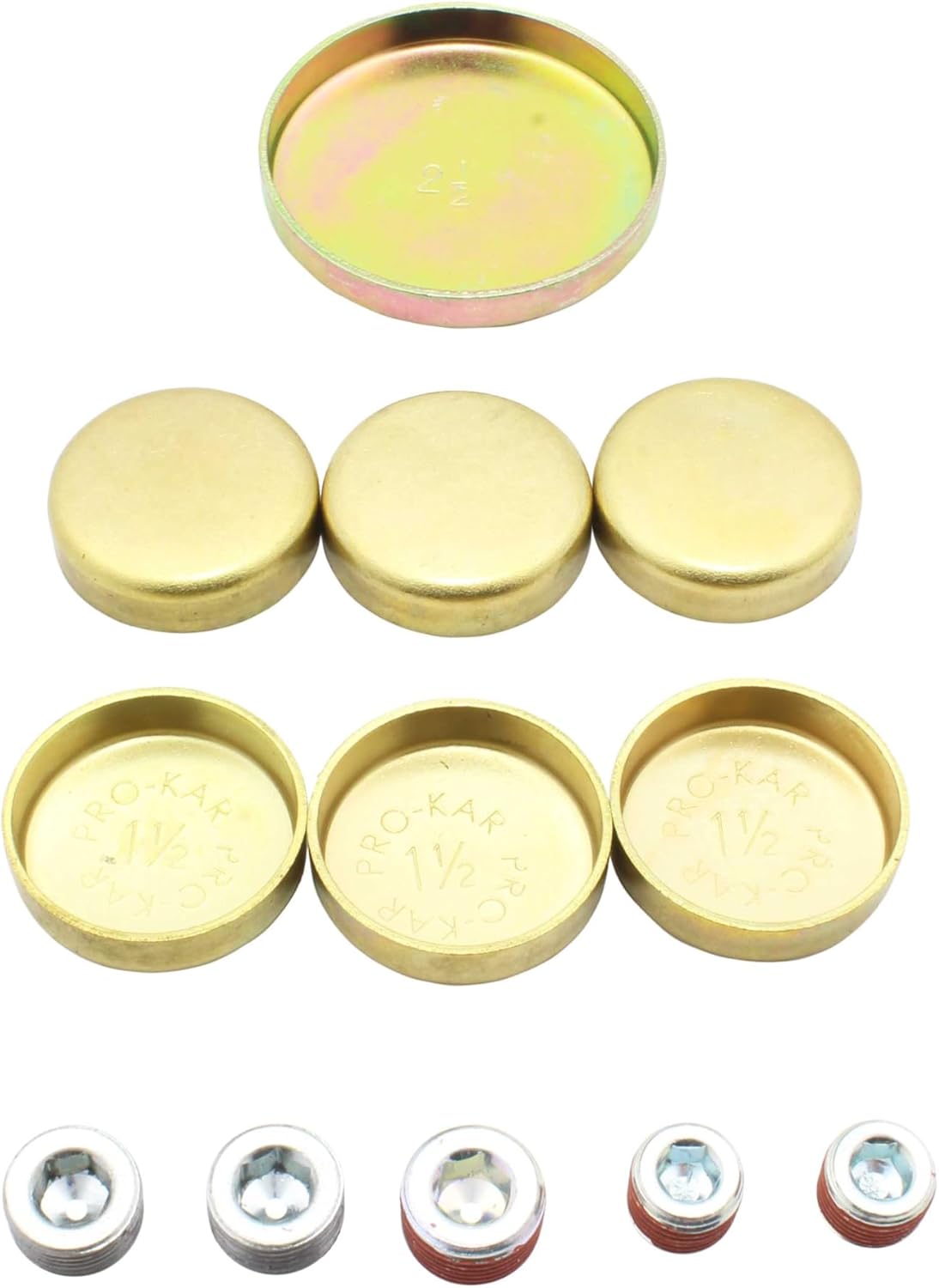 DNJ FPS4186 Brass Freeze Plug Set for 1968-1997 Ford, Lincoln, Mercury Colony Park, Continental, Cougar 7.5L V8 16V OHV 7539cc