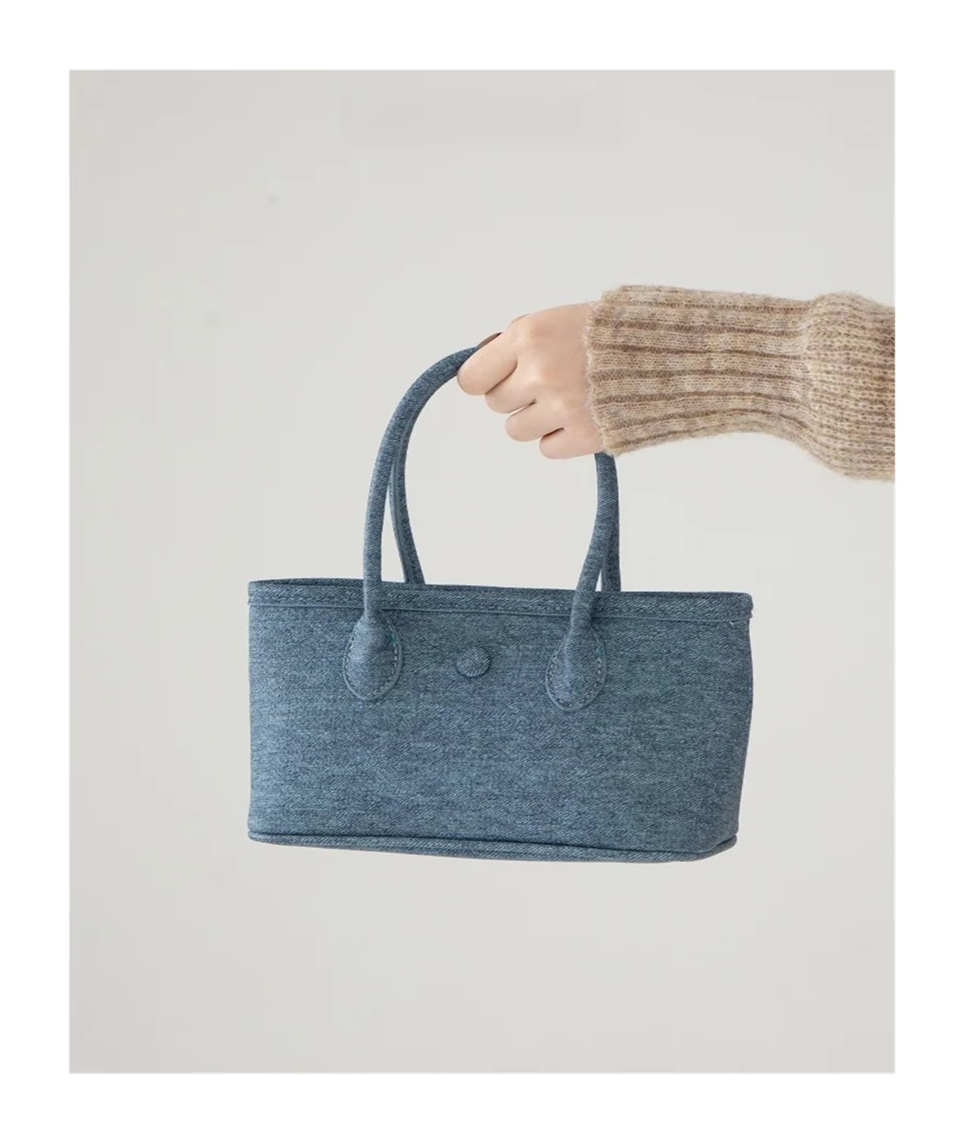 Borsa a mano in denim, borsa a tracolla, da pendolare, donna casual in pelle PU