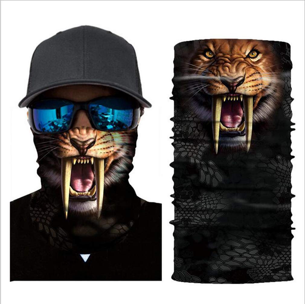3D Animal Neck Versatile Face Mask Shields Casual Balaclava Headwear Stretchable Bandana Headbands Wind/Sun/UV Protection (AC008)