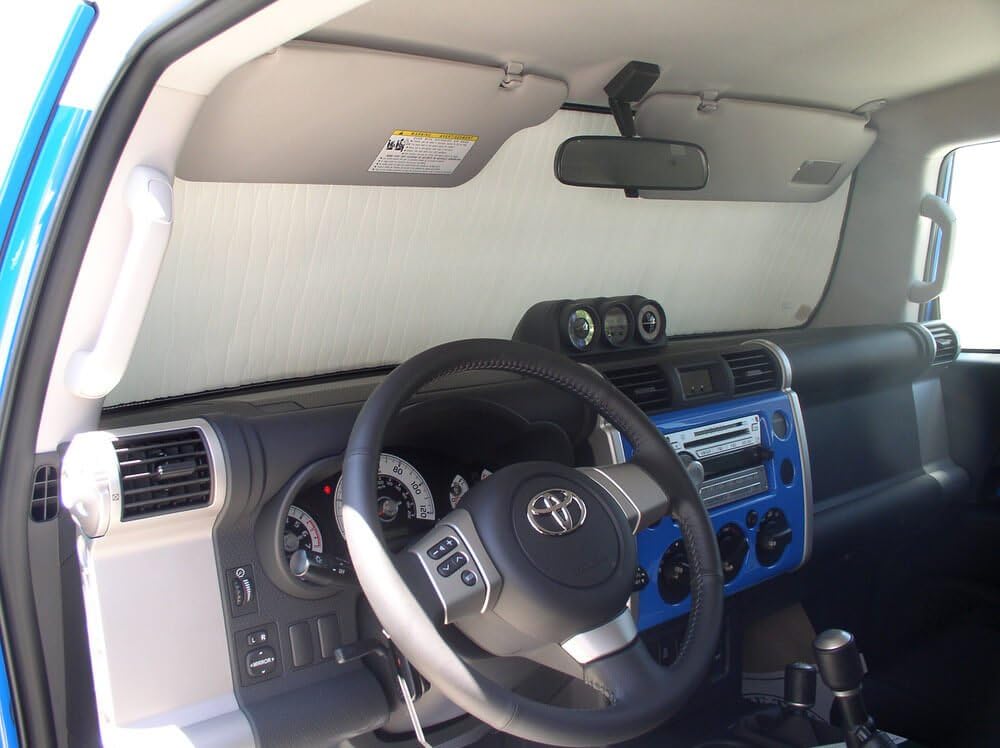 Heatshield, The Original Windshield Sun Shade, Custom-Fit for Toyota FJ Cruiser SUV 2007, 2008, 2009, 2010, 2011, 2012, 2013, 2014, Silver Series