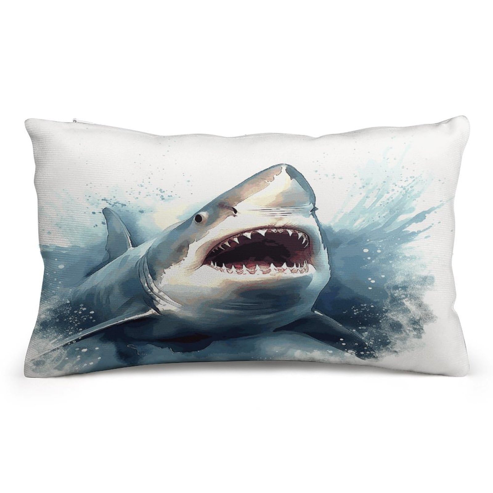 Wsoihfec Style Shark In The Sea Throw Pillow Covers Decorative, Pillow Cases Soft Plush, Modern Farmhouse Boho Cushion Cover For Bed Couch Sofa Living Room Spring Decor8 X12