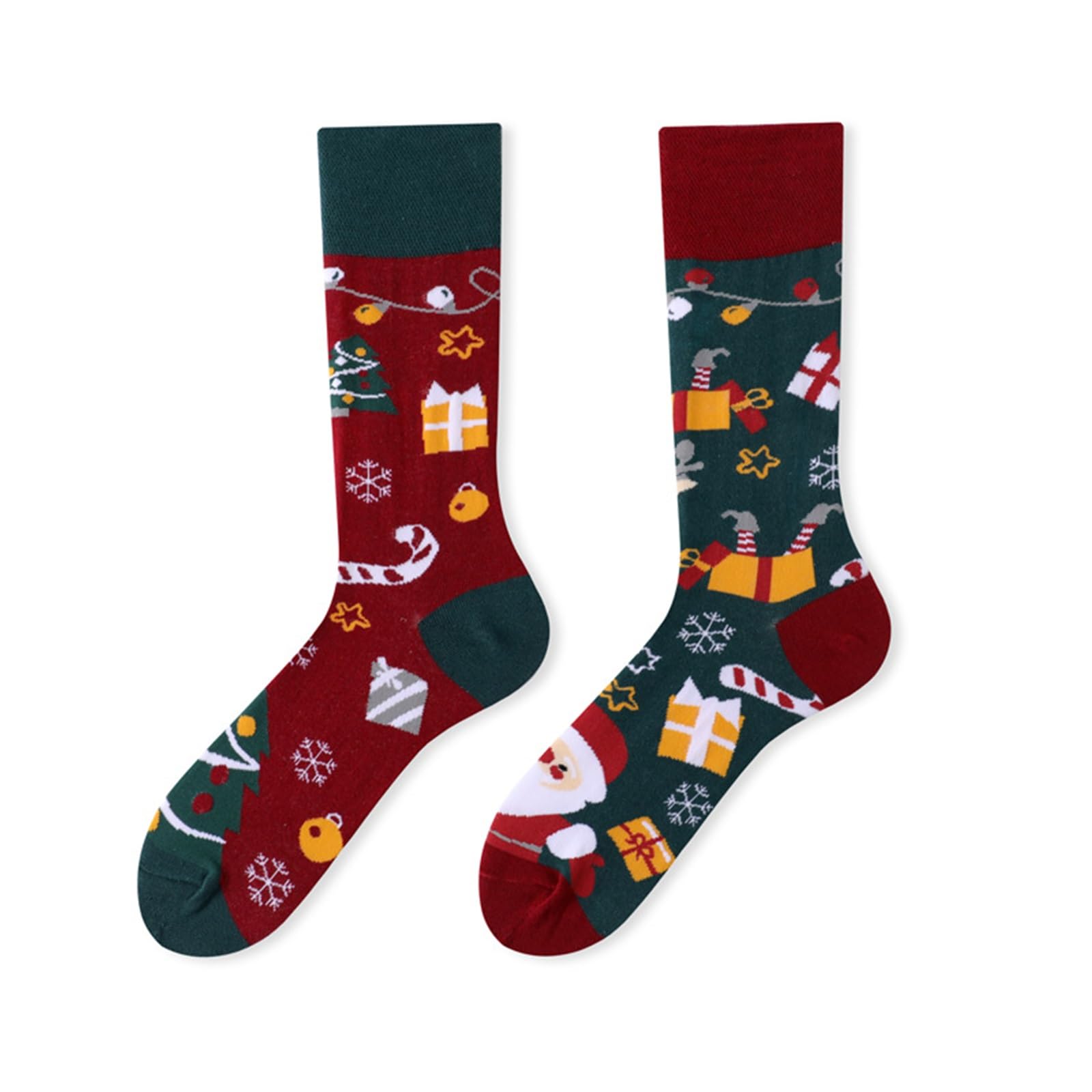 Chaussettes de mollet créatives en coton rouge pour homme et femme