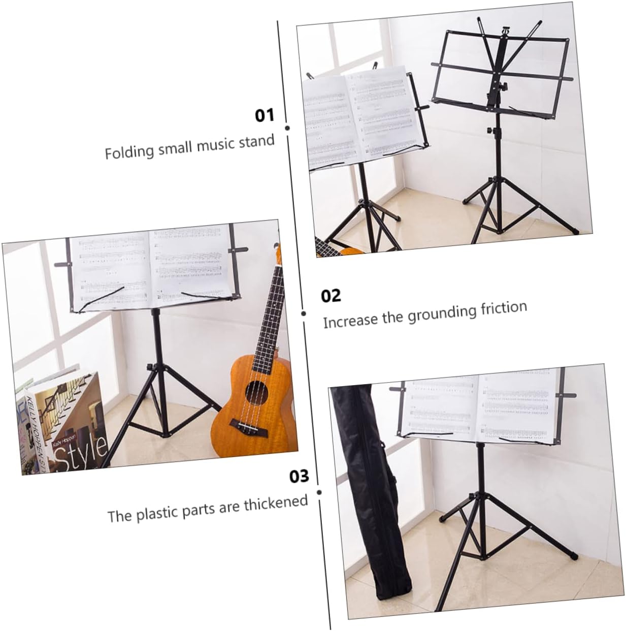 Book Holder Orchestral Sheet Music Stand Collapsible Music Stand Thickened Tripod for Musicians