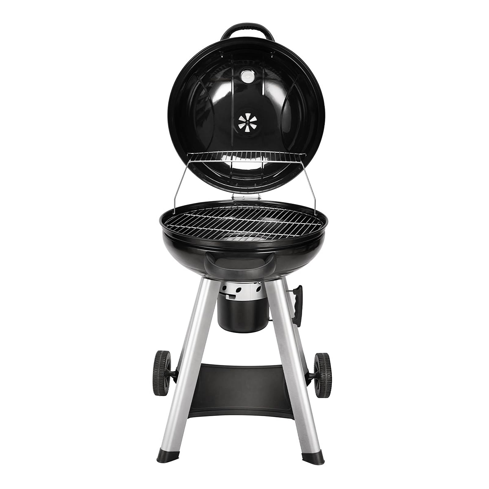 TAINO NEO Holzkohle-Kugelgrill mit klappbarem Deckel Kettle-Grill Ø 57 cm Thermometer Schwarz
