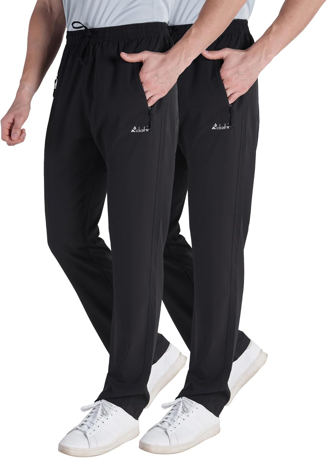 clothin Mens Workout Athletic Pants Elastic-Waist Drawstring Pants for Sport Exercise Travel,Quick-Dry,Stretchy